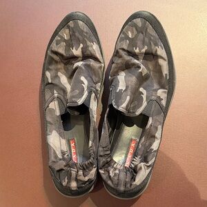 Prada Men's Black Camouflage Loafers